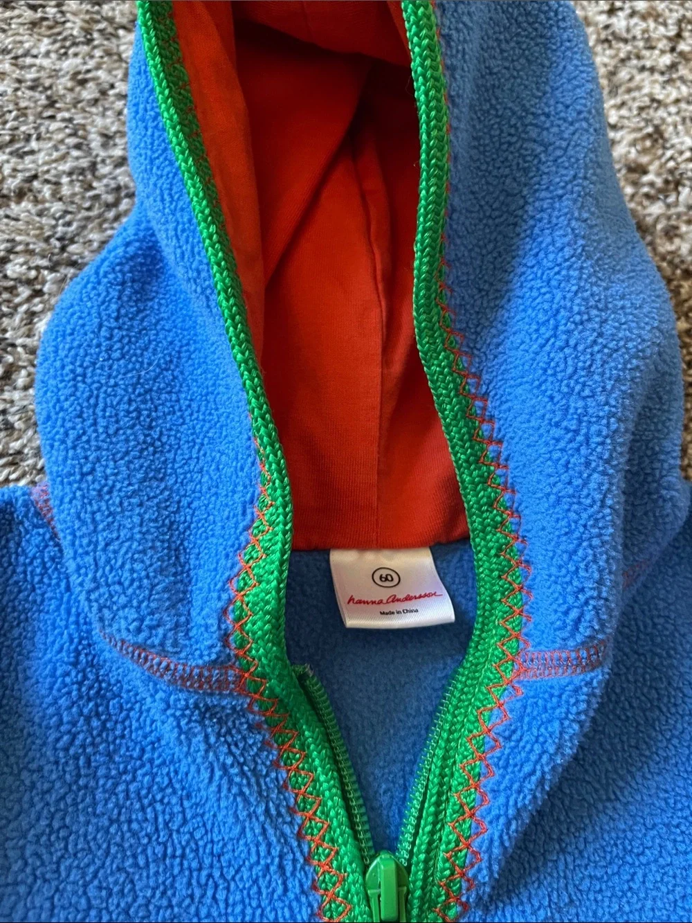 Hanna Andersson Fleece Bunting - Dino Blue Size 30cm/3-6mo